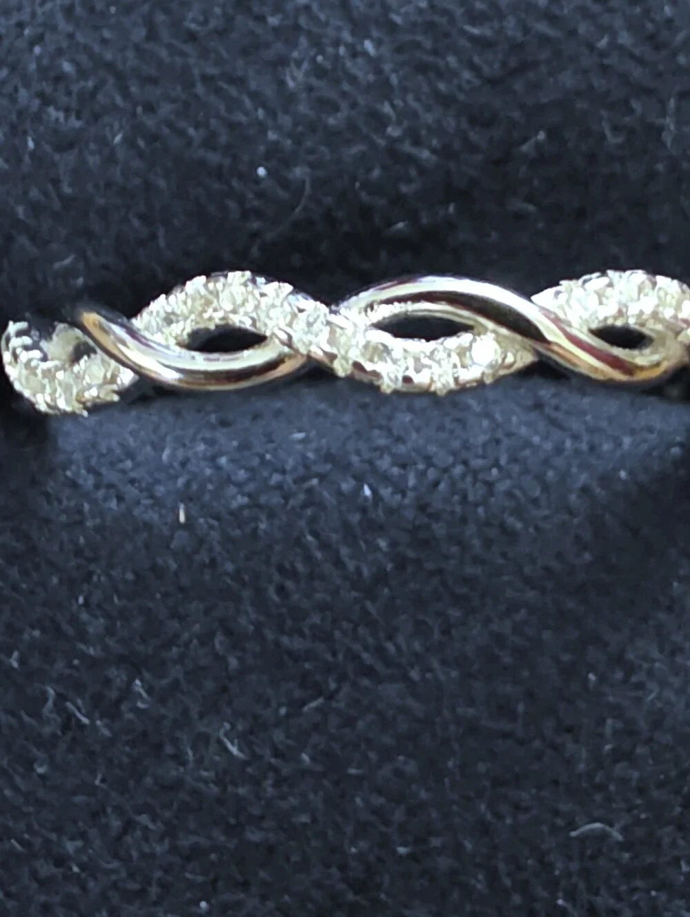 925 Silver CZ Twist Band Ring (Vintage)